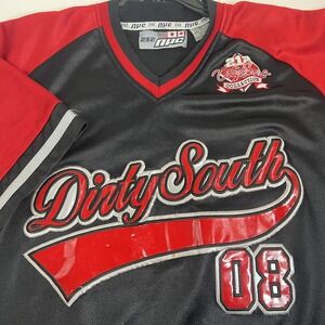 Vintage 212 NYC Shirt Mens XL Black Red Dirty South 08 Football Jersey 2003